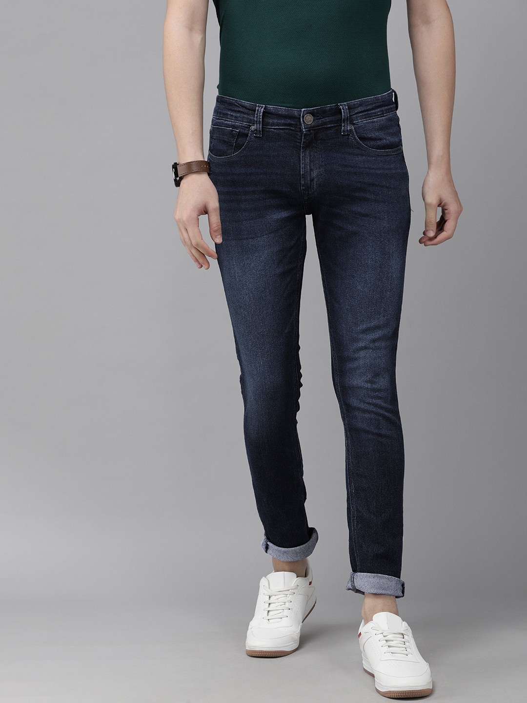 

SPYKAR Men Blue Slim Fit Low-Rise Light Fade Stretchable Jeans