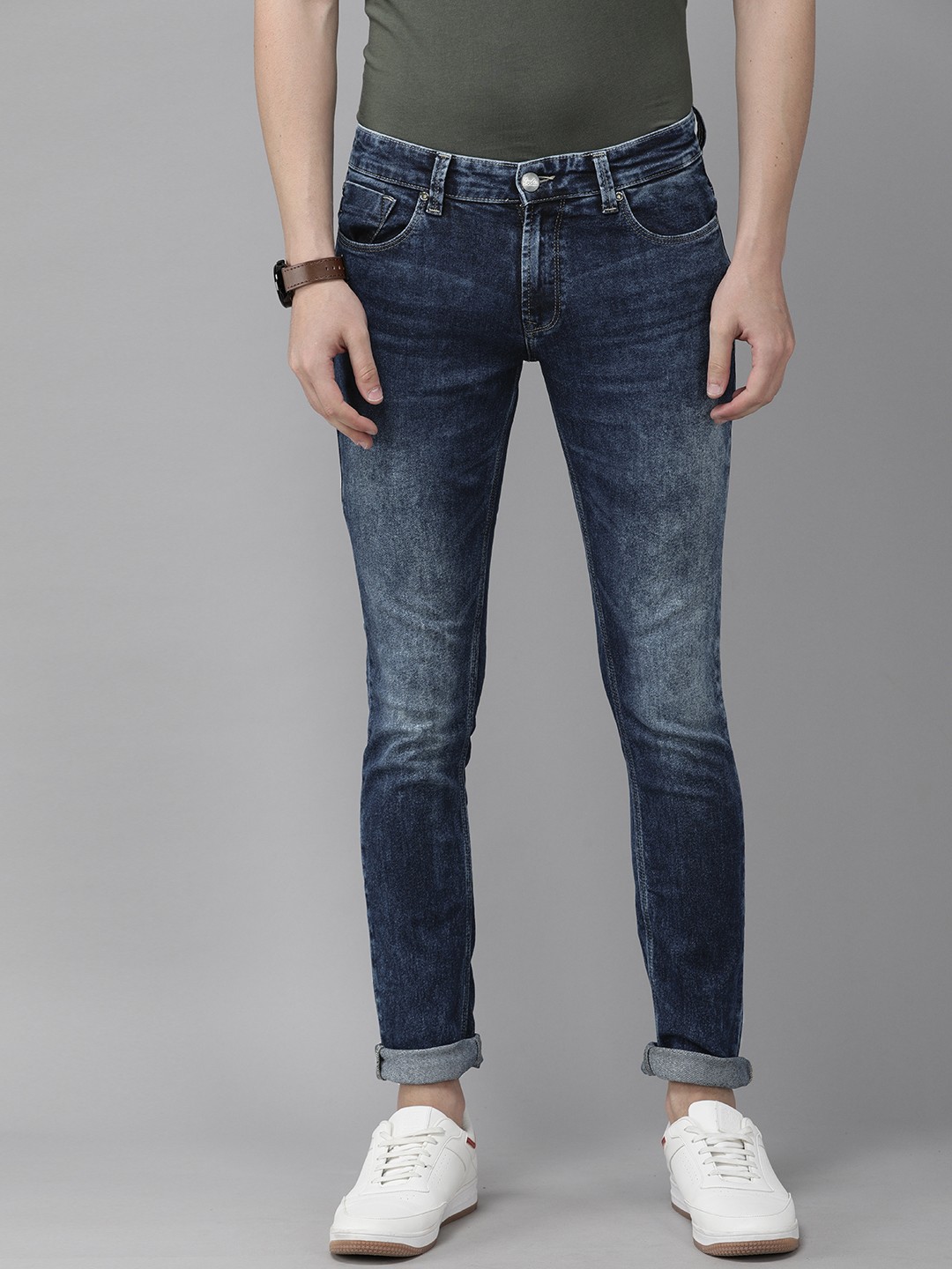 

SPYKAR Men Blue Skinny Fit Low-Rise Light Fade Stretchable Jeans