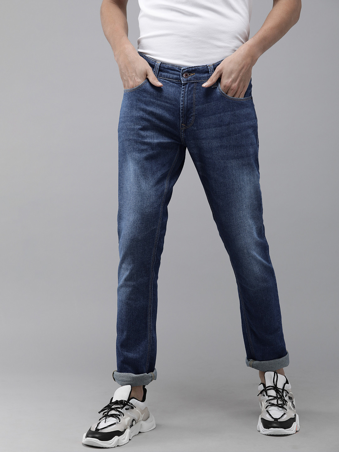 

SPYKAR Men Blue Skinny Fit Low-Rise Light Fade Stretchable Jeans