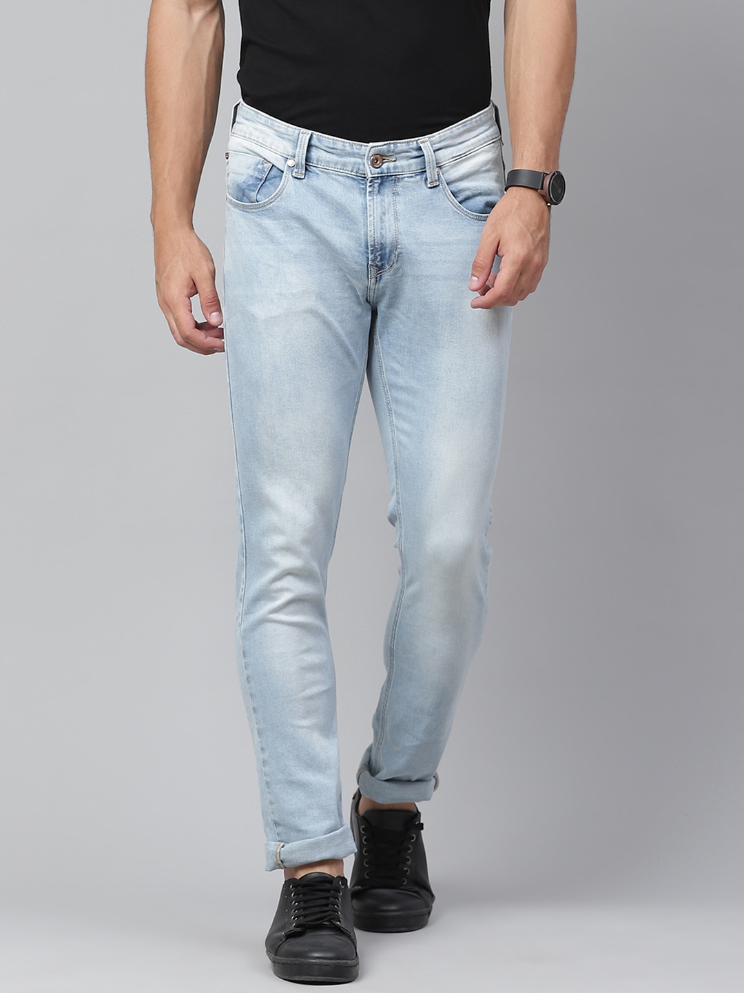 

SPYKAR Men Blue Skinny Fit Low-Rise Light Fade Stretchable Jeans