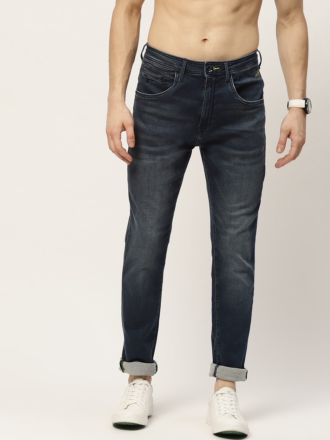 

Flying Machine Men Navy Blue Regular Fit Light Fade Stretchable Jeans