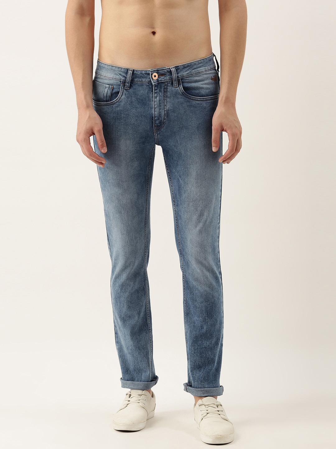 

Flying Machine Men Blue Michael Slim Tapered Fit Heavy Fade Stretchable Jeans