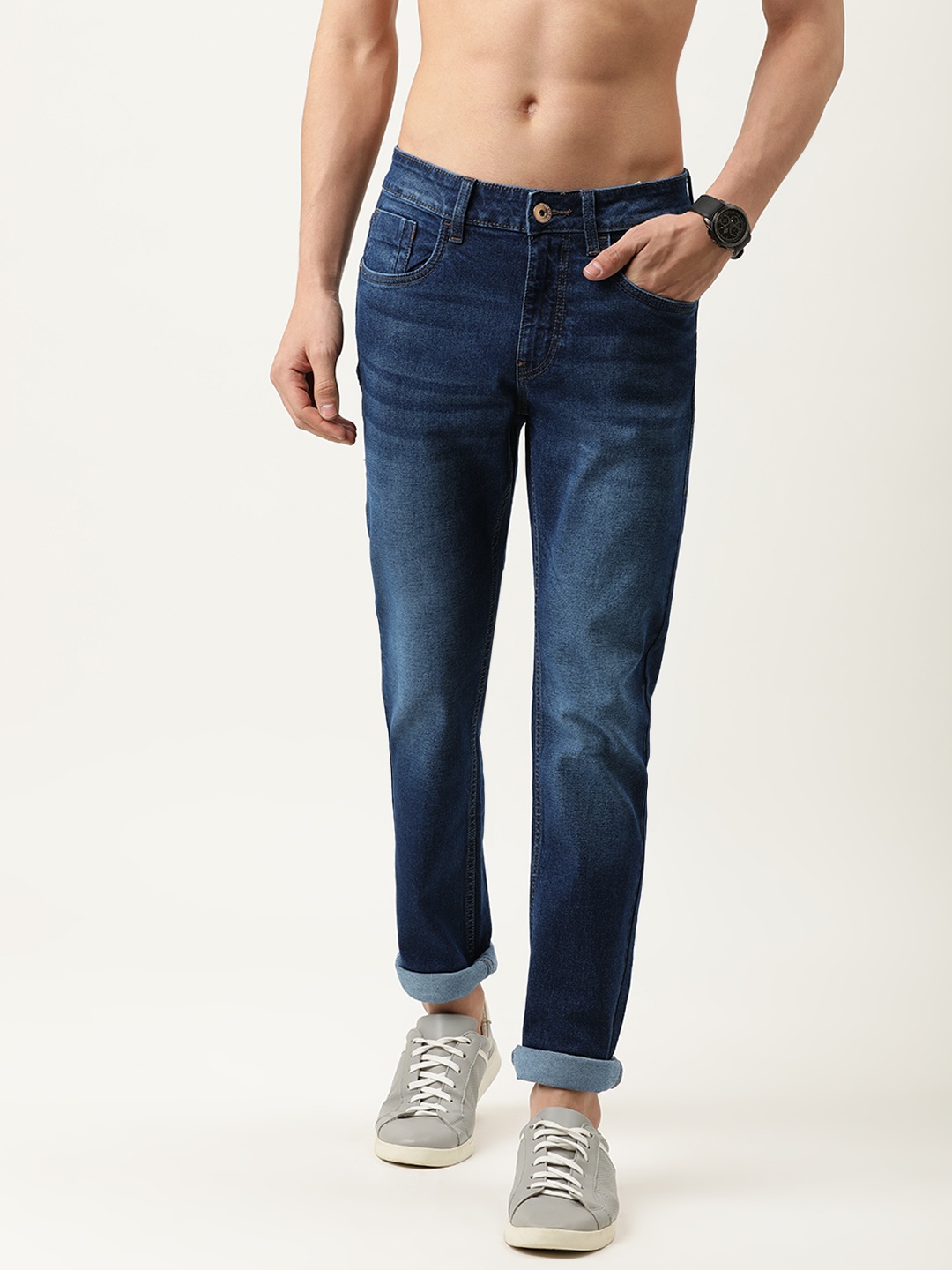 

Flying Machine Men Blue Micheal Slim Tapered Fit Light Fade Stretchable Jeans