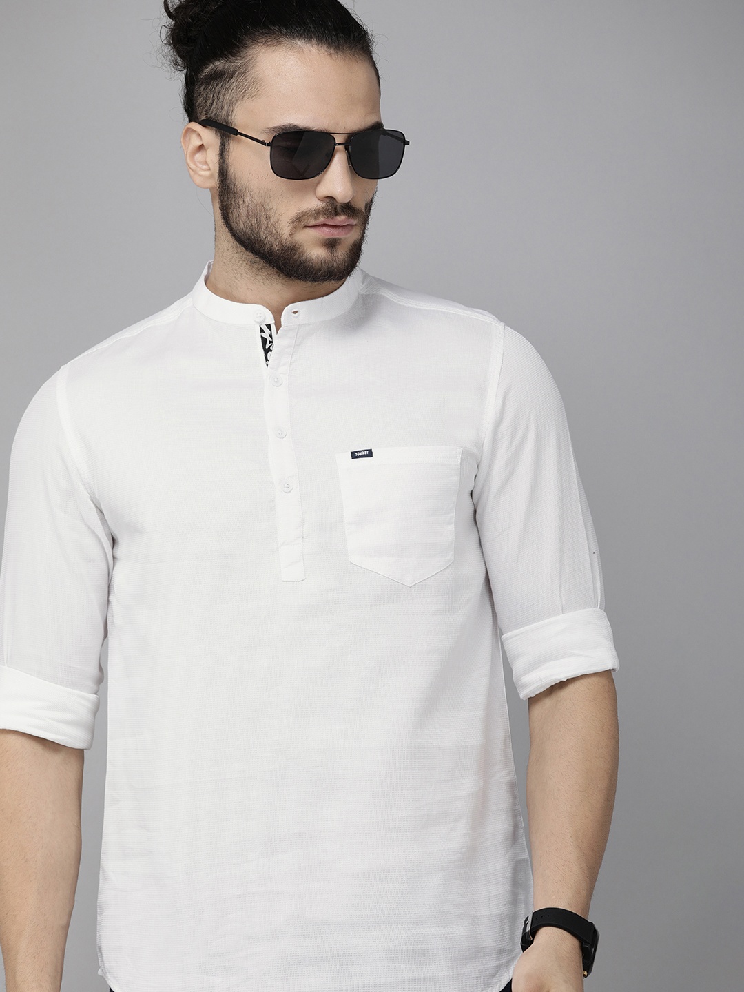 

SPYKAR Men White Slim Fit Casual Shirt