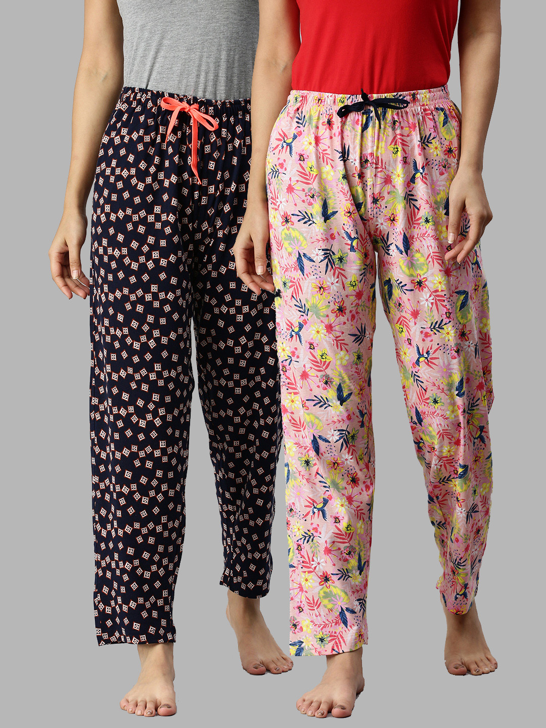 

Kryptic Women Pack Of 2 Printed Lounge Pants, Pink