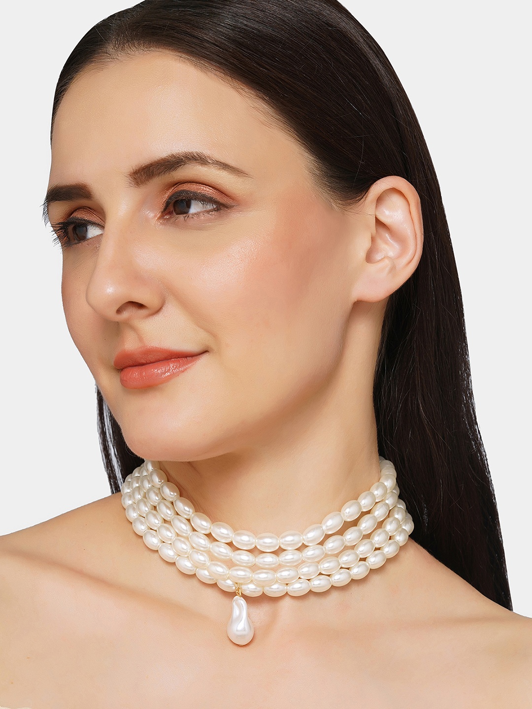 

AQUASTREET White Gold-Plated Choker Necklace