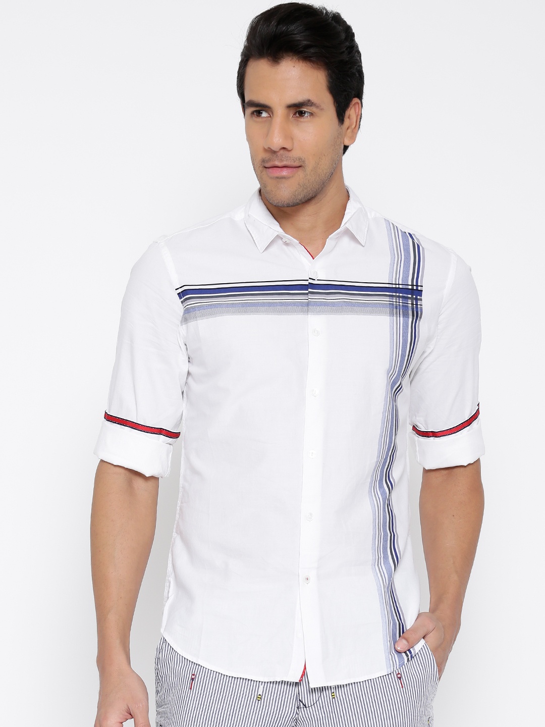 

Locomotive White Printed Casual Shirt