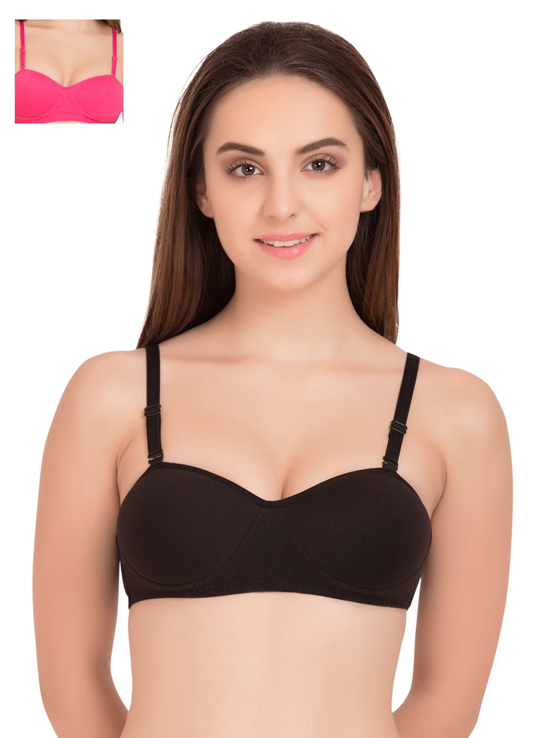 

Tweens Pack of 2 Demi-Cup T-shirt Bras TW1201, Black