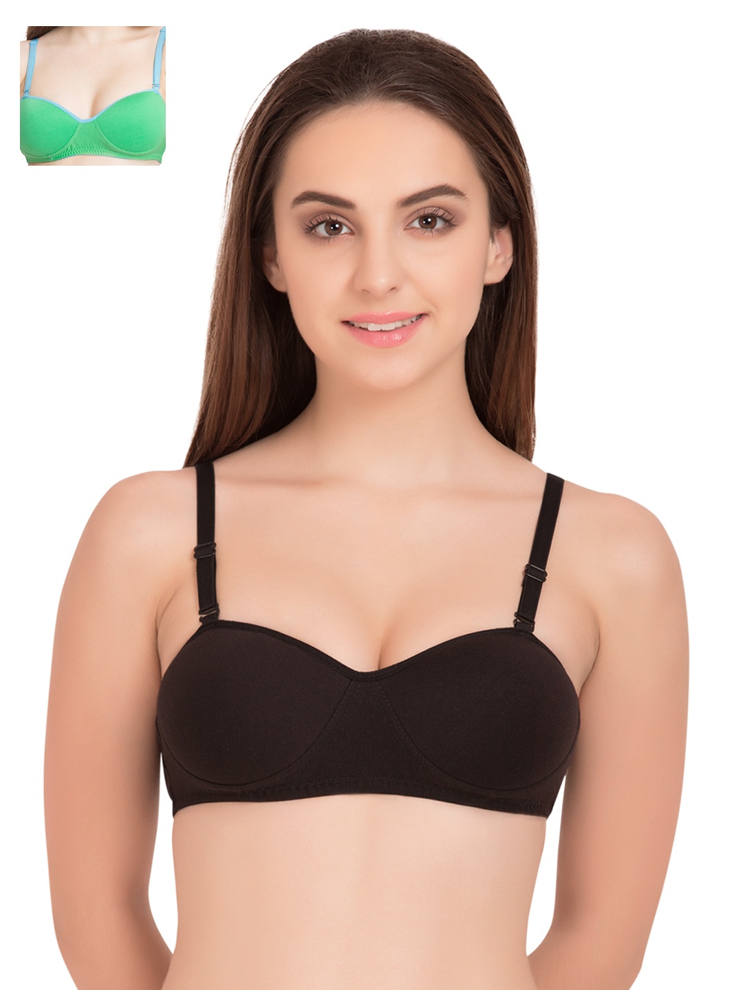 

Tweens Pack of 2 Demi-Cup T-shirt Bras TW1201, Black