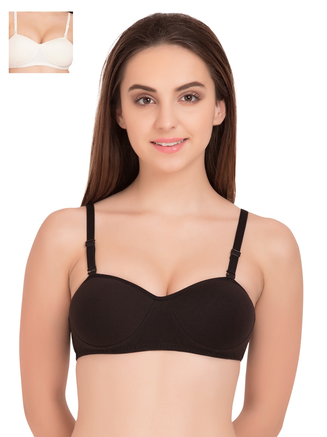 

Tweens Pack of 2 Demi-Cup T-shirt Bras TW1201, Black