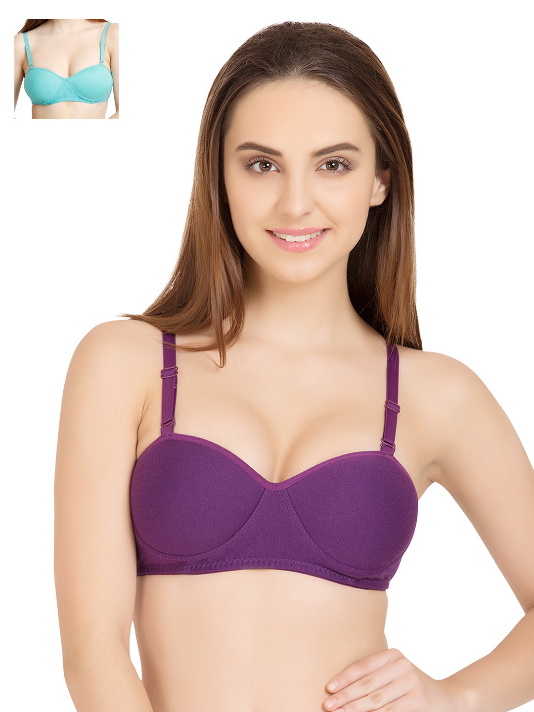 

Tweens Pack of 2 Demi-Cup T-shirt Bras TW1201, Sea green