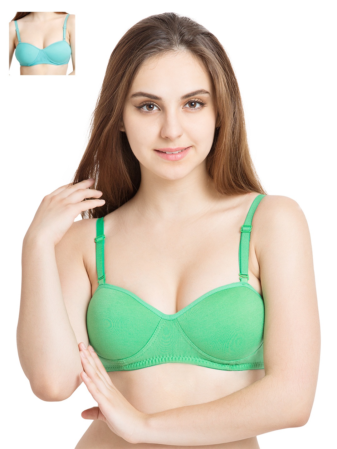 

Tweens Pack of 2 Demi-Cup T-shirt Bras TW1201, Blue