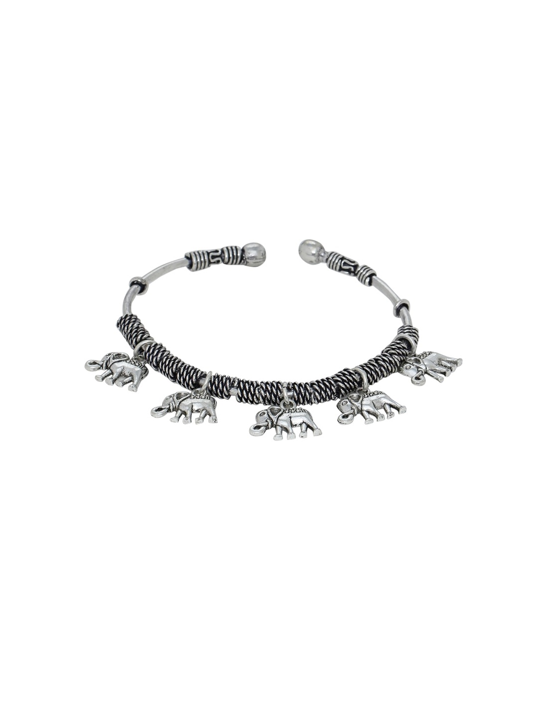 

Silvermerc Designs Silver-Plated Oxidised Charm Bracelet