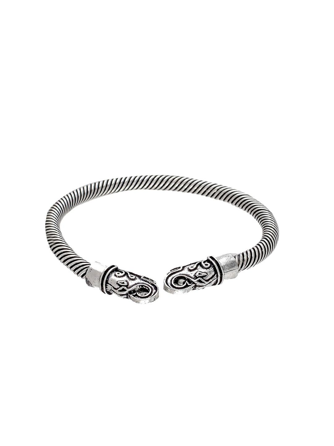 

Silvermerc Designs Silver-Toned Oxidised Silver Elephant Bracelet