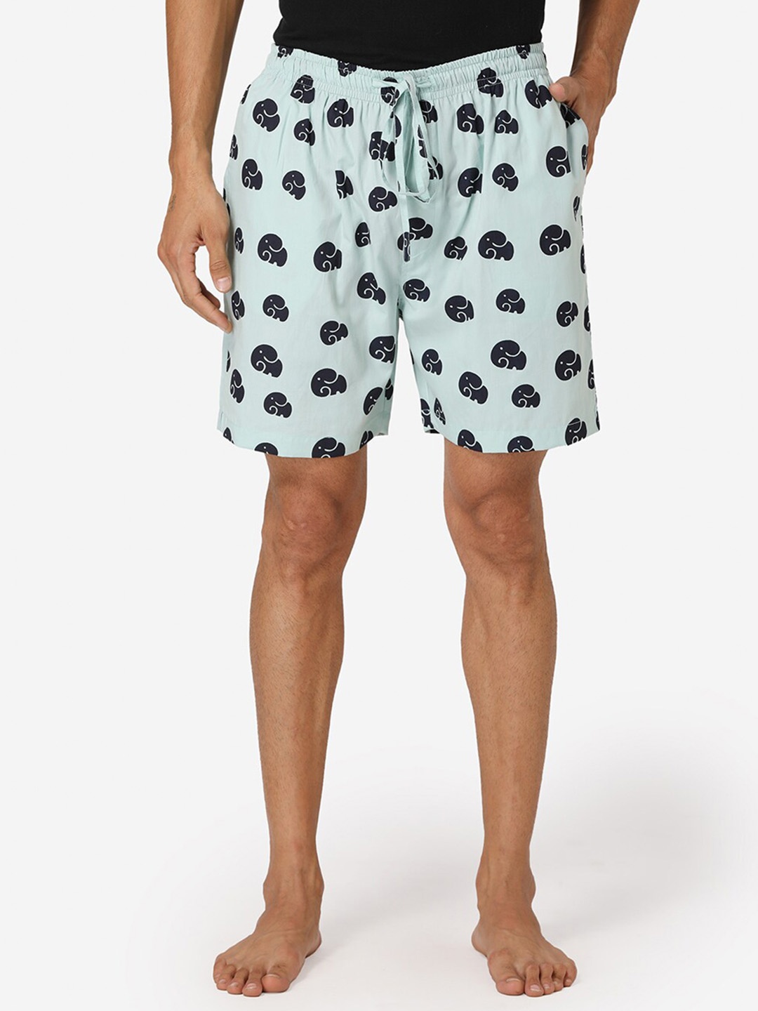 

Fluffalump Men Green Printed Lounge Shorts