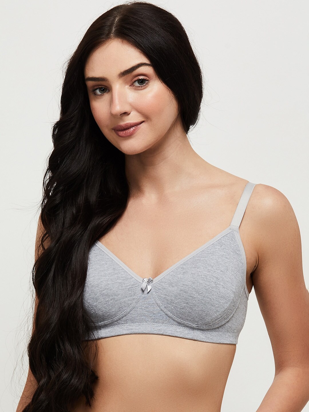 

max Grey Melange Solid Non-Wired Non Padded Everyday Bra NOOSSCB04GREY MELANGE