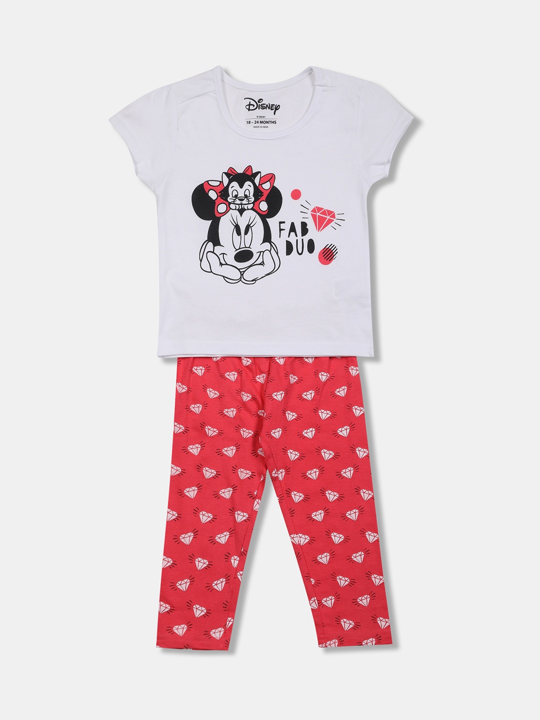 

Colt Girls White & Red Printed T-shirt with Trousers