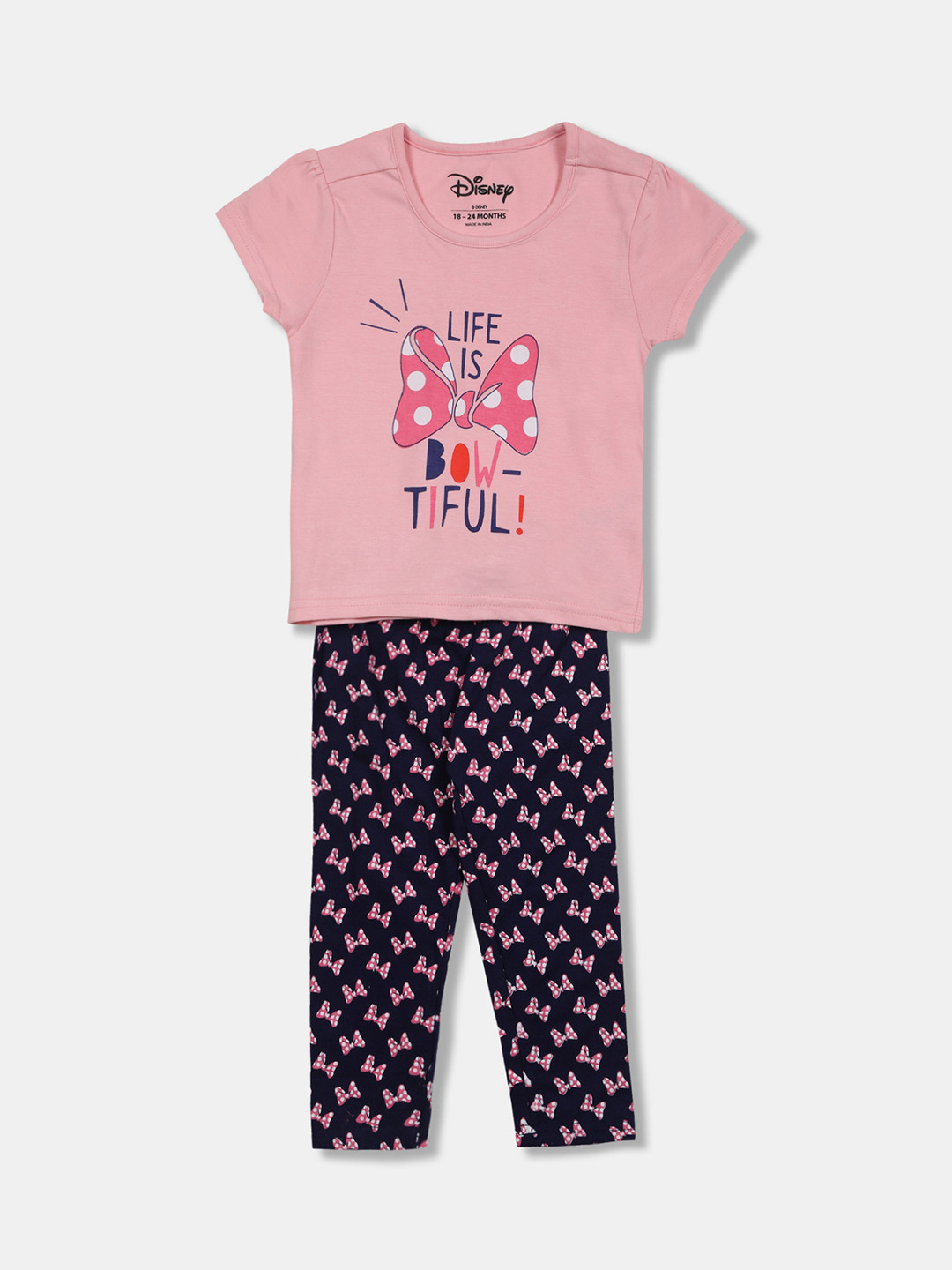 

Colt Girls Pink & Black Printed Night suit