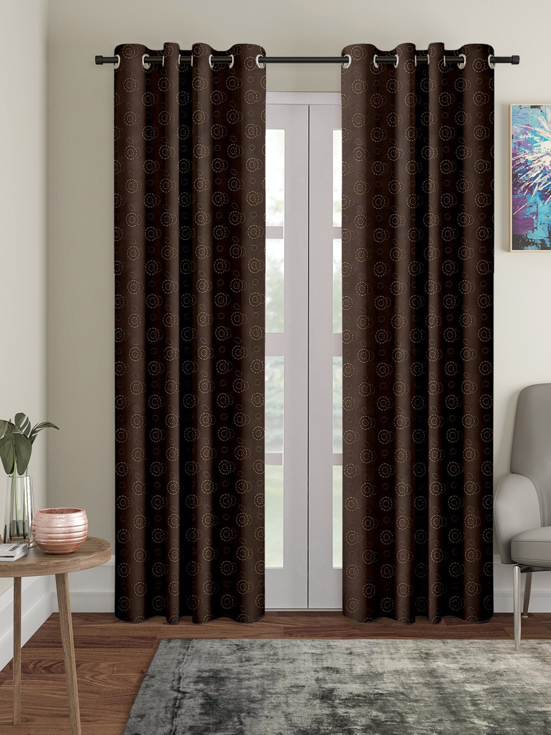 

Cortina Brown Set of 2 Long Door Curtains