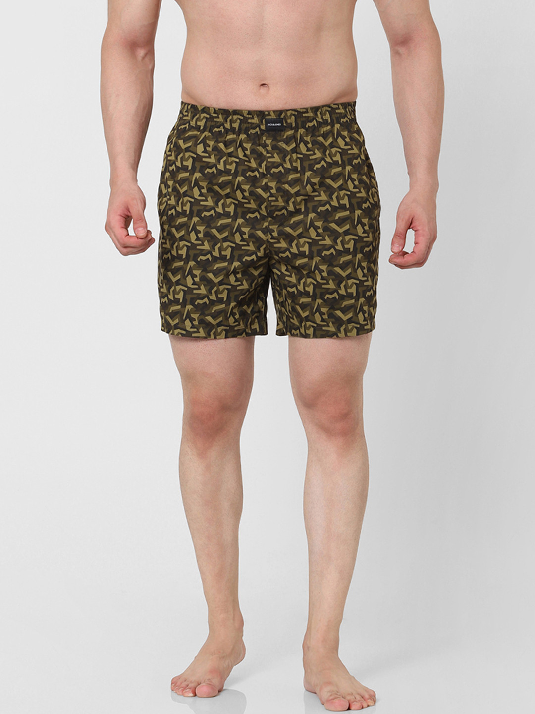 

Jack & Jones Men Brown & Black Printed Pure Cotton Boxers 2364226001
