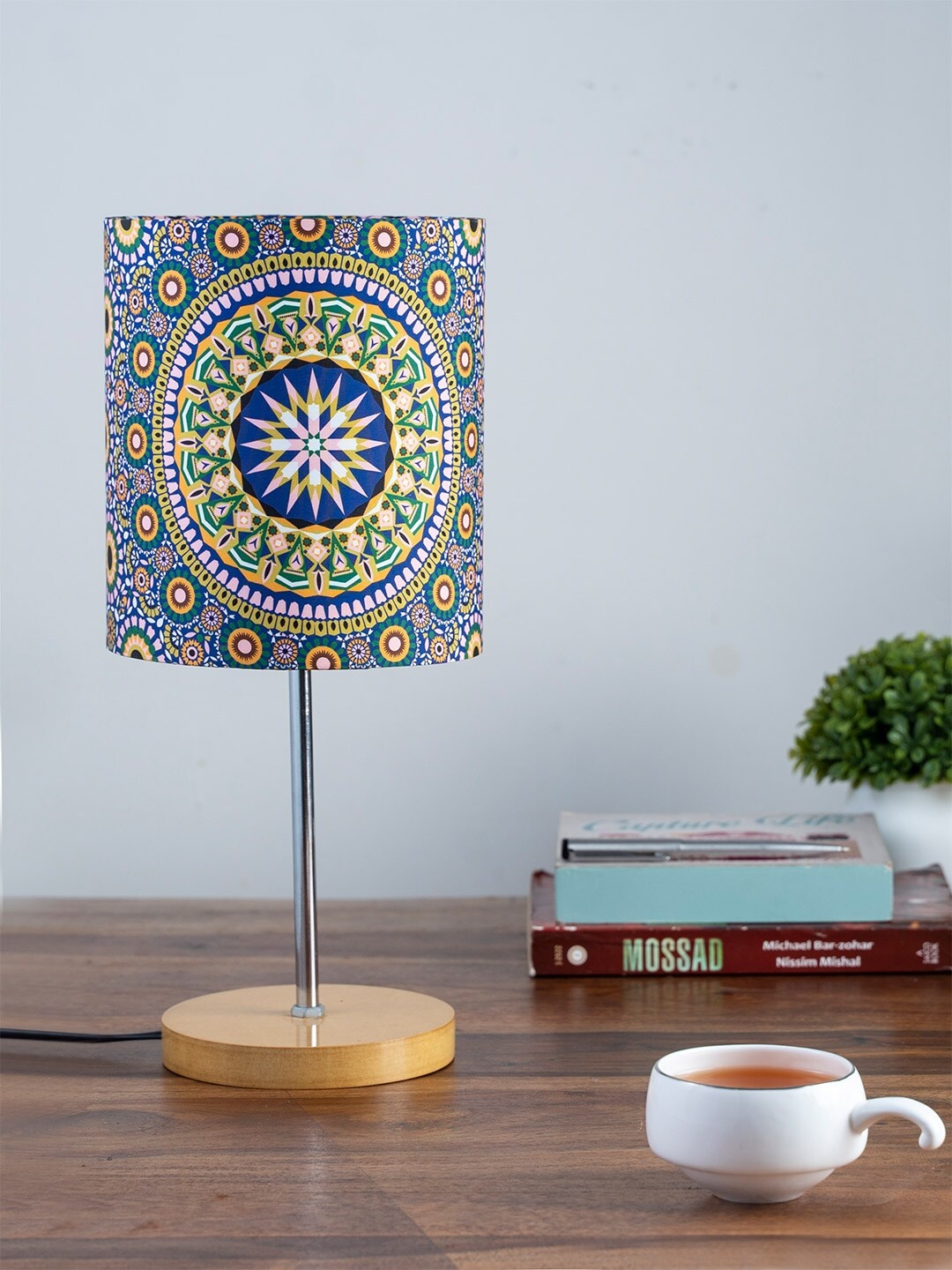 

KOLOROBIA Blue & Green Moroccan Inspiration Printed Traditional Table Lamp with Shade