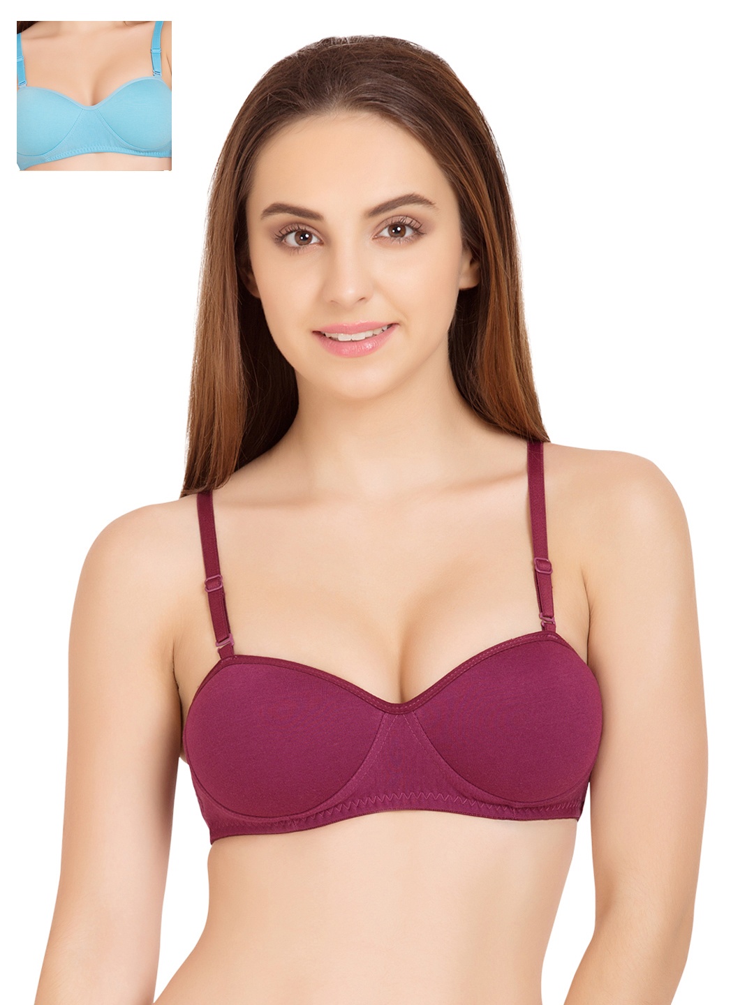 

Tweens Pack of 2 T-shirt Bras TW1201, Burgundy