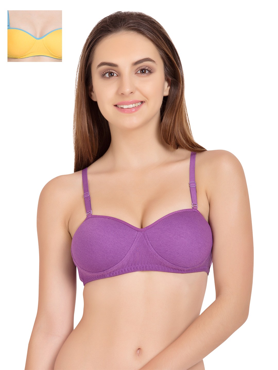 

Tweens Pack of 2 Demi-Cup T-shirt Bras TW1201, Purple
