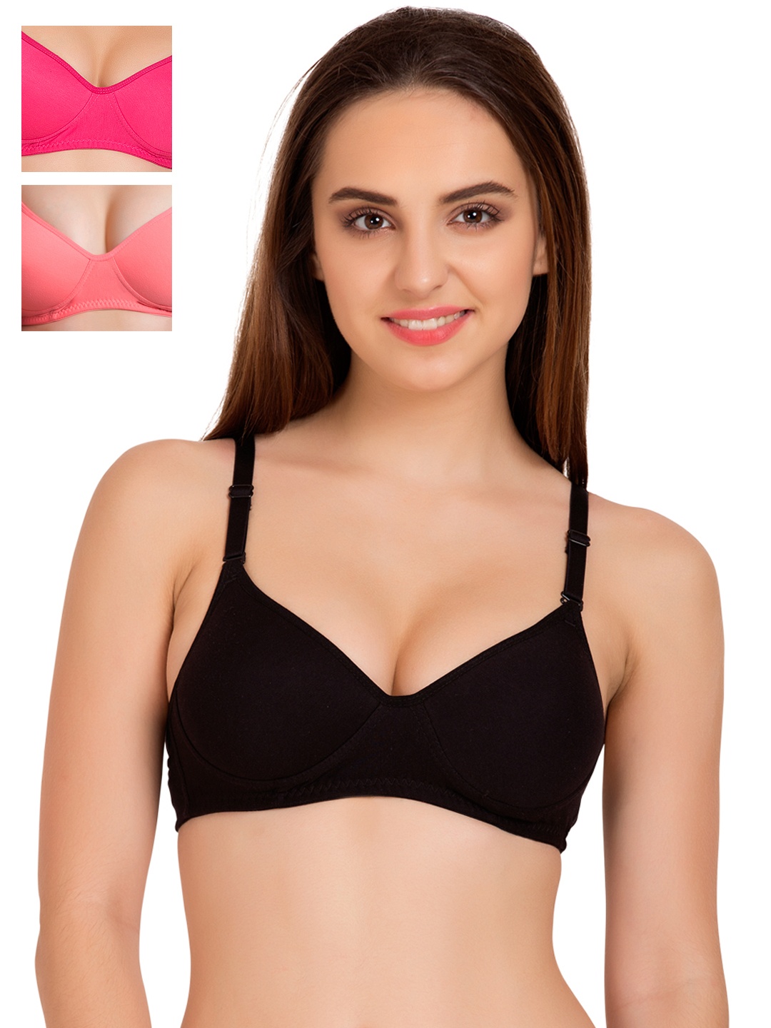 

Tweens Pack of 3 Medium-Coverage T-shirt Bras 1301, Black