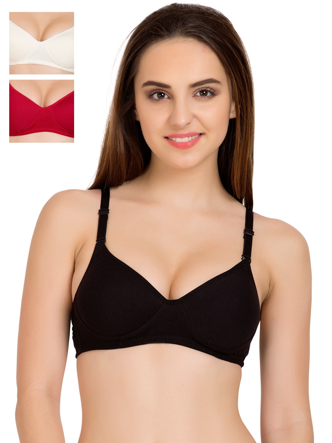 

Tweens Pack of 3 Medium-Coverage T-shirt Bras 1301, Black