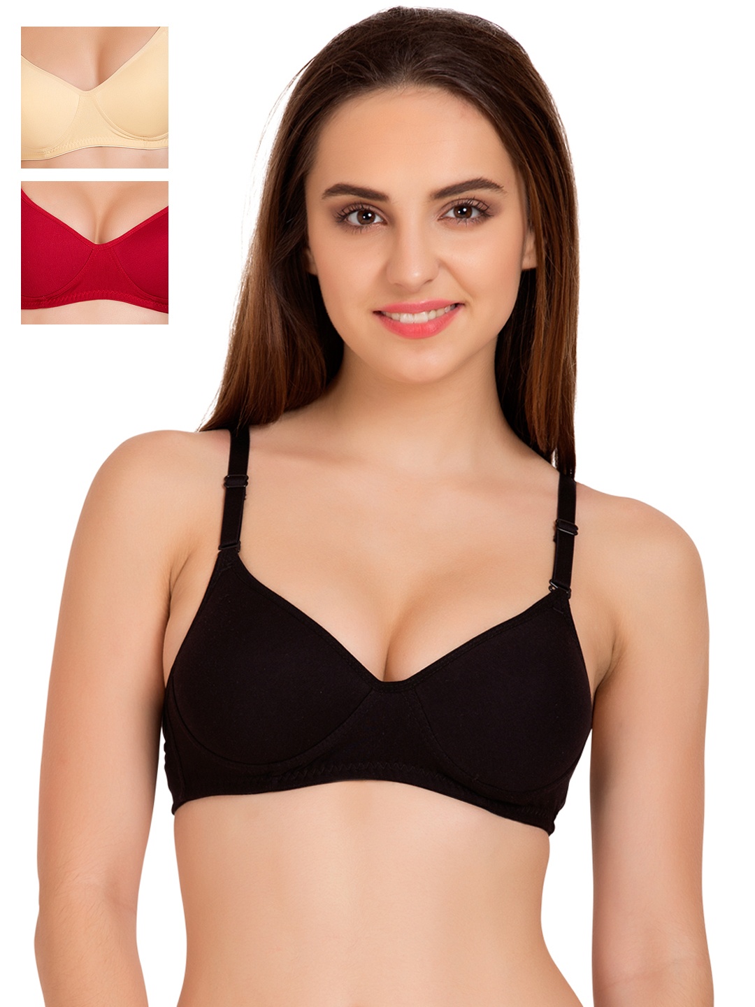 

Tweens Pack of 3 Medium-Coverage T-shirt Bras 1301, Black