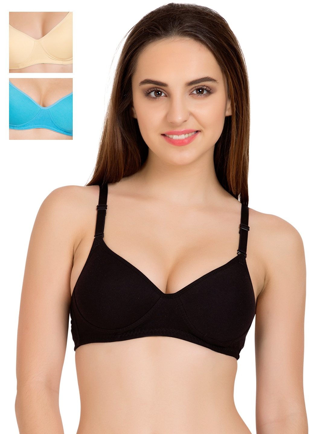 

Tweens Pack of 3 Medium-Coverage T-shirt Bras 1301, Black