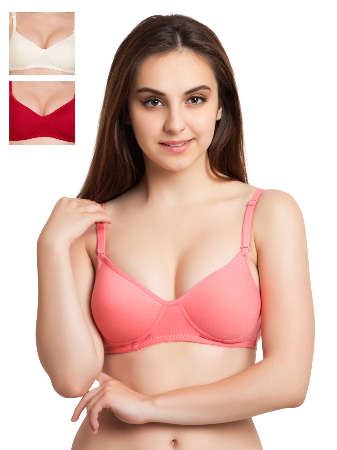 

Tweens Pack of 3 T-shirt Bras TW1301, Coral