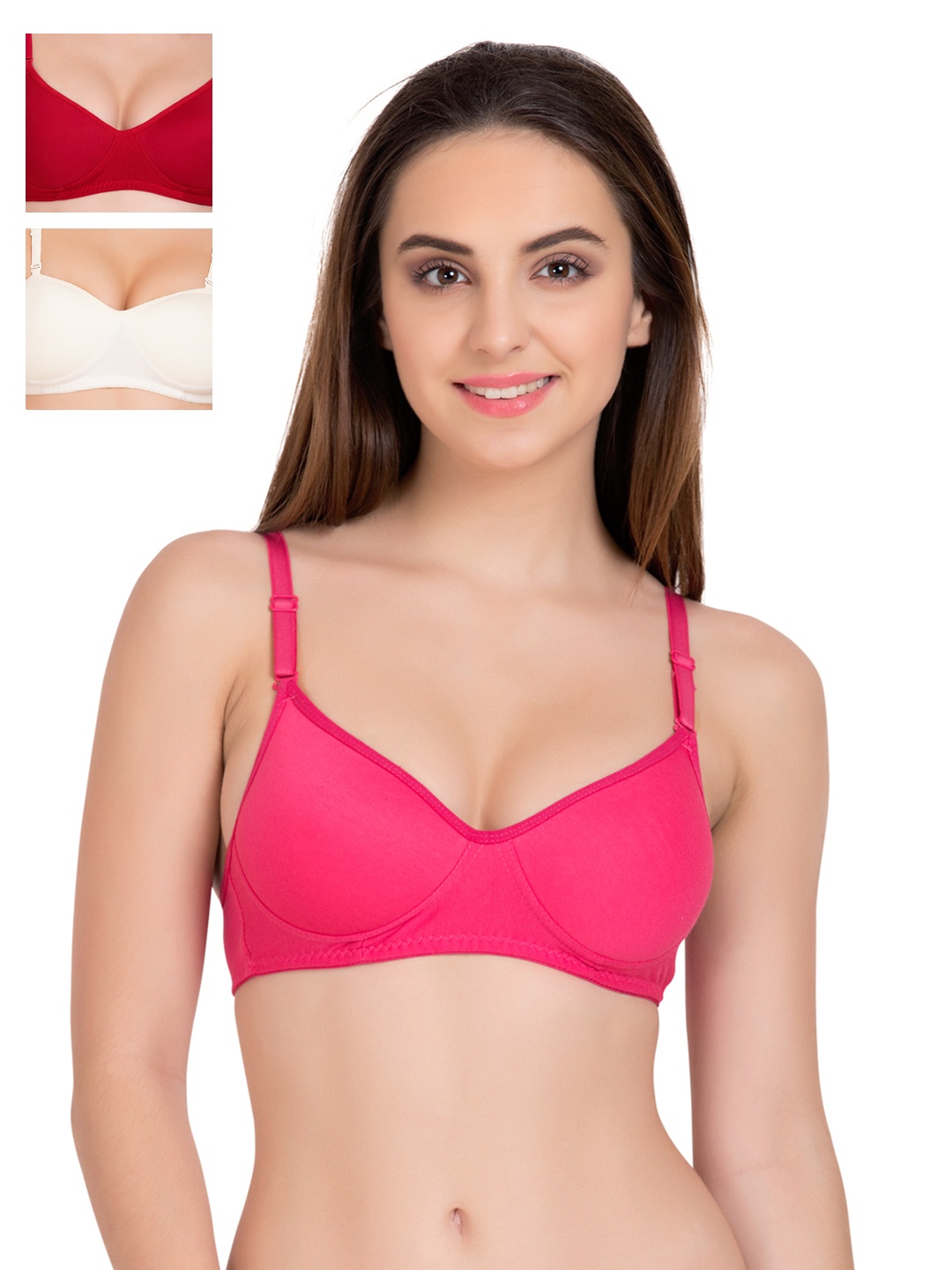 

Tweens Pack of 3 Mdiume-Coverage T-shirt Bras 1301, Pink