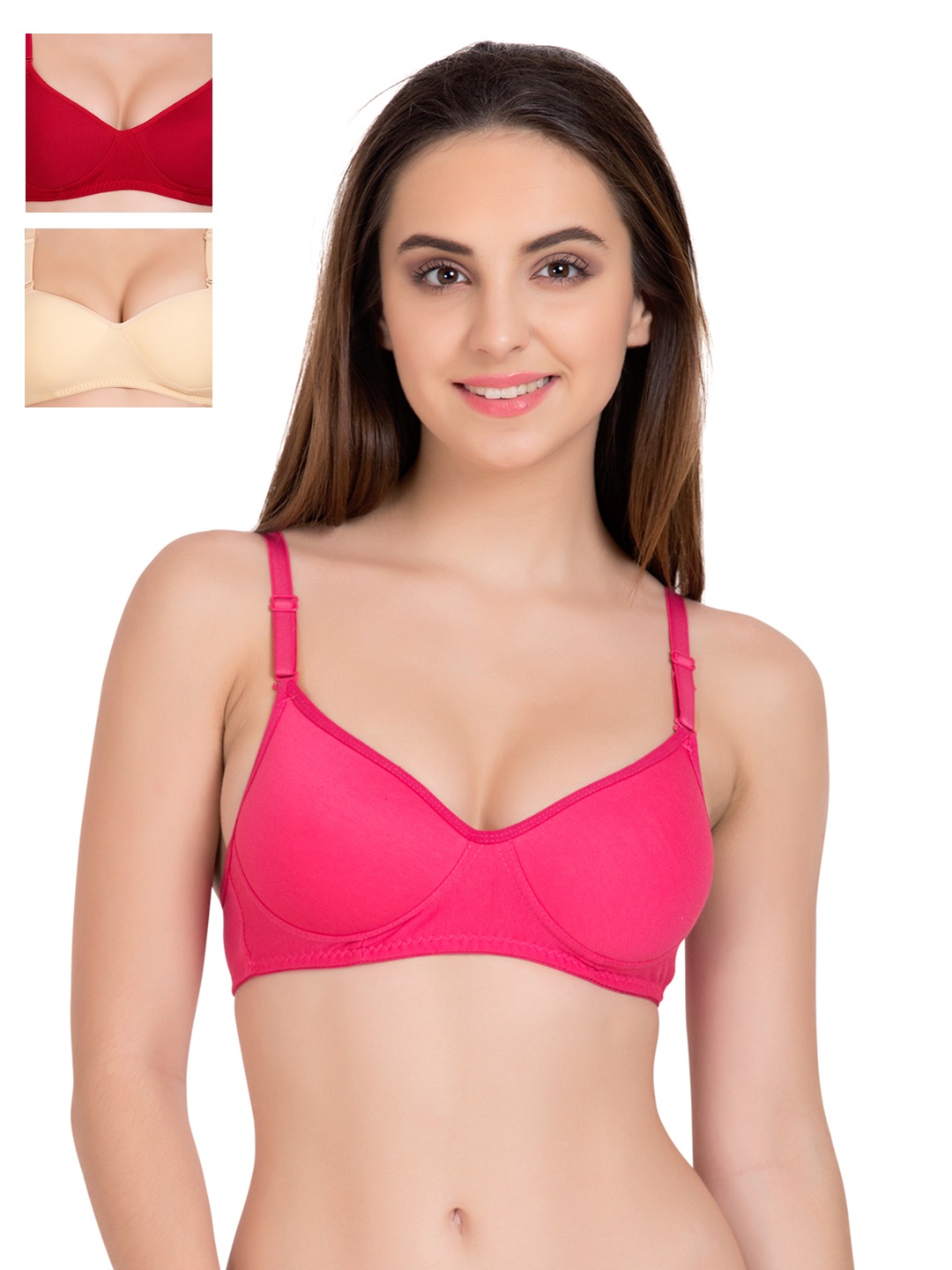 

Tweens Pack of 3 Full-Coverage T-shirt Bras 1301, Pink