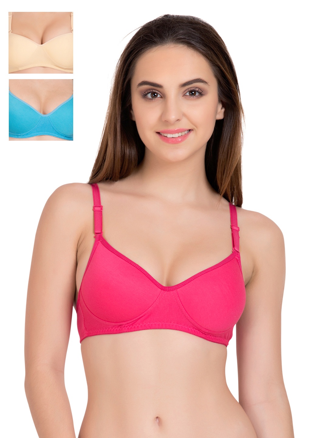 

Tweens Pack of 3 Medium-Coverage T-shirt Bras 1301, Pink