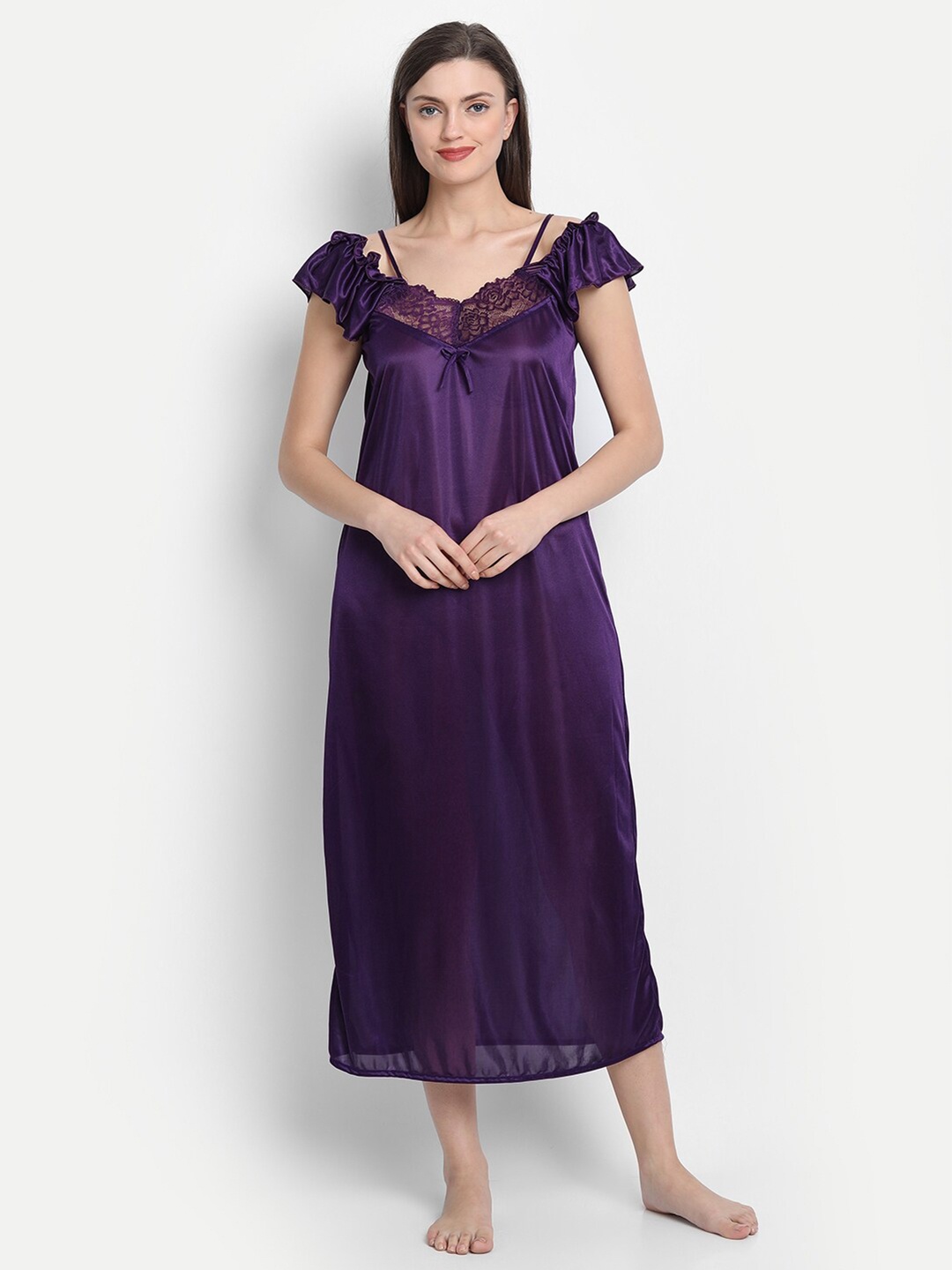 

Kastner Purple Solid Set of 4 Nightdress