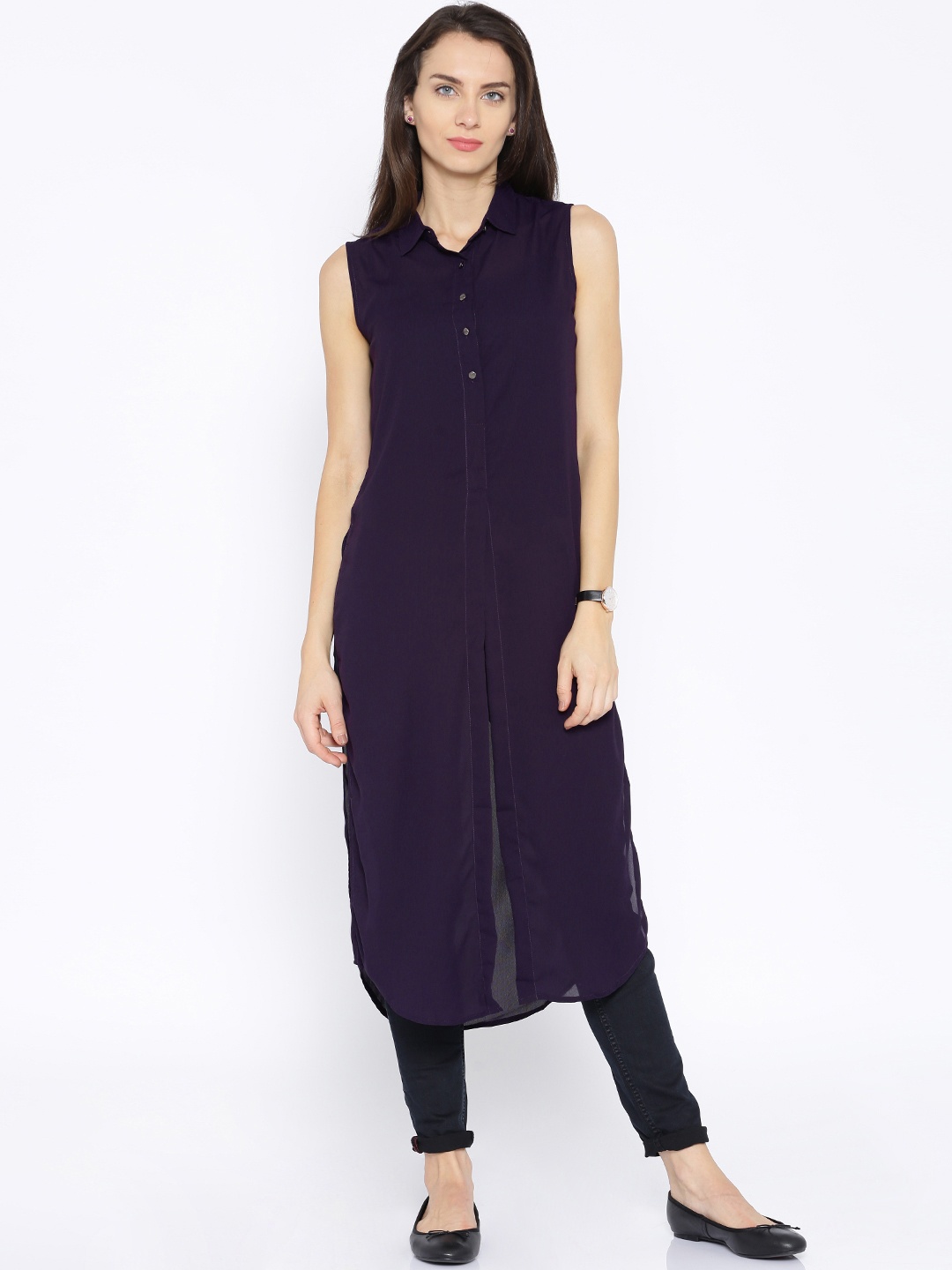 

Tokyo Talkies Purple Polyester Maxi Top