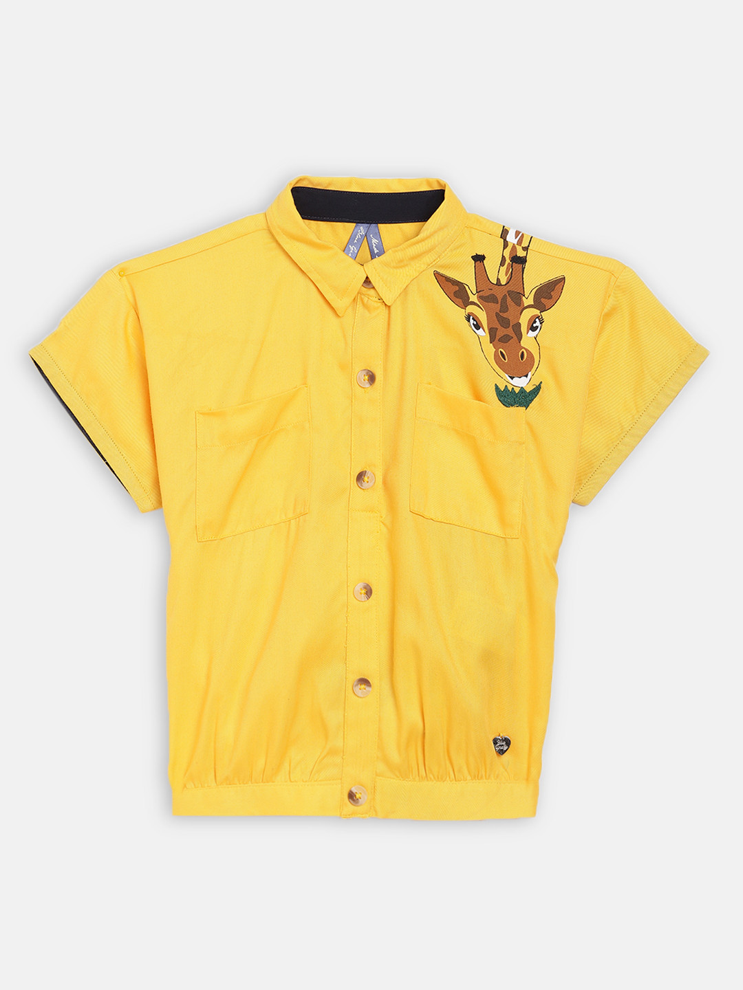 

Blue Giraffe Girls Yellow & Brown Regular Fit Printed Casual Shirt