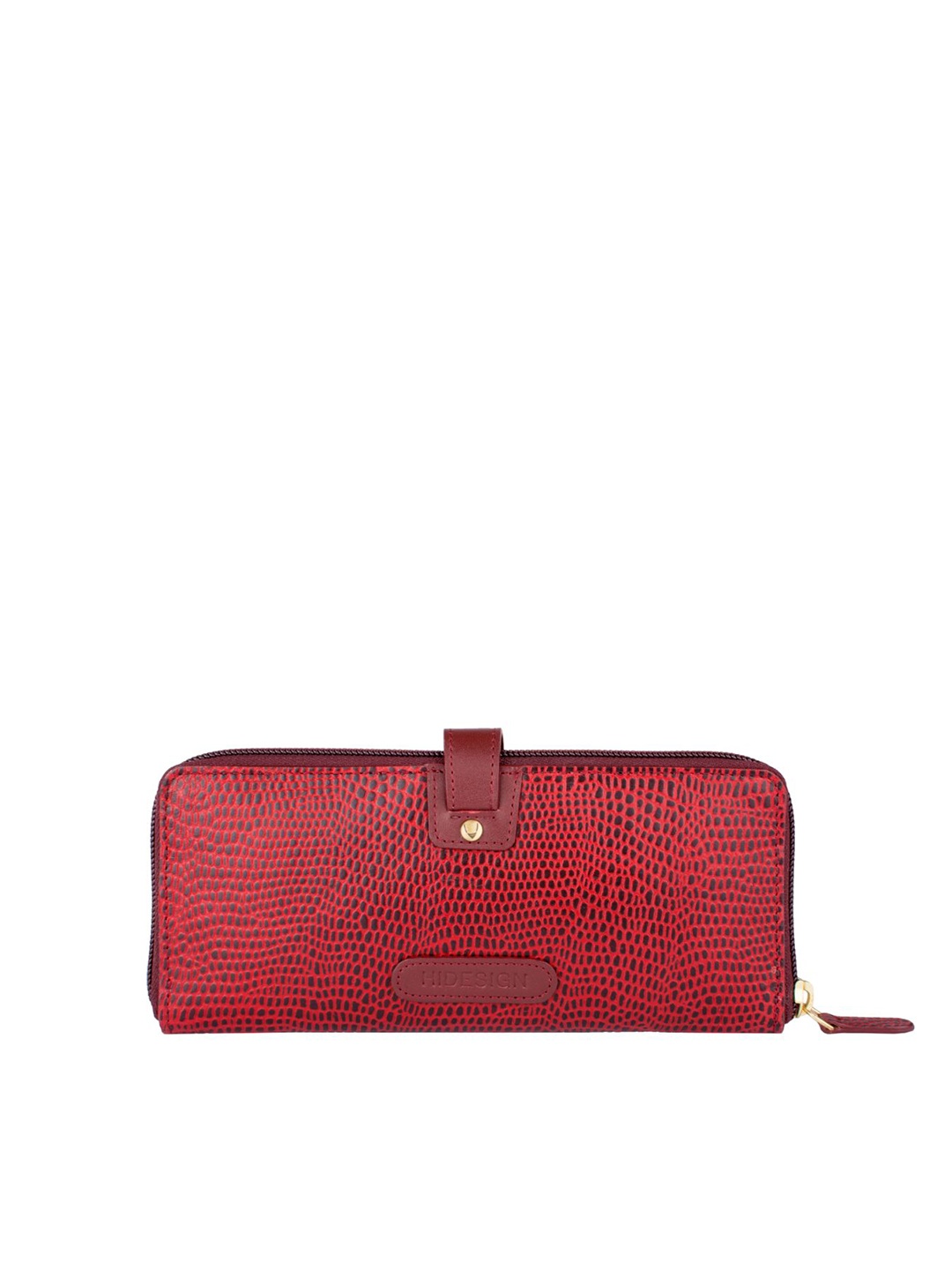 

Hidesign Women Maroon Textured Zip Around Wallet