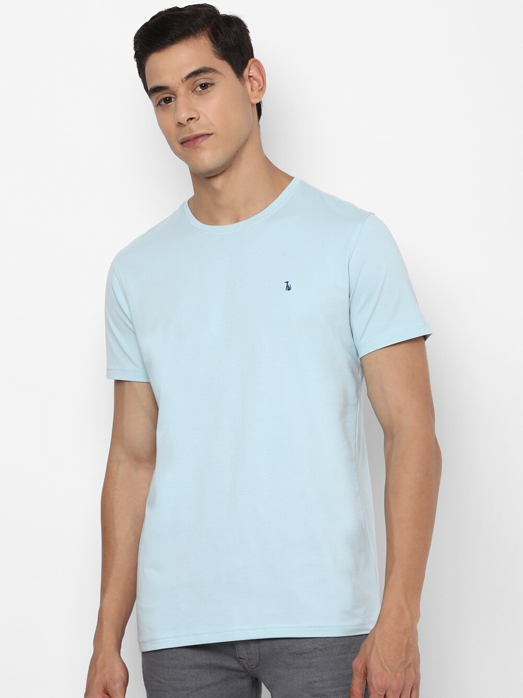 

SIMON CARTER LONDON Men Blue Solid Round Neck T-shirt