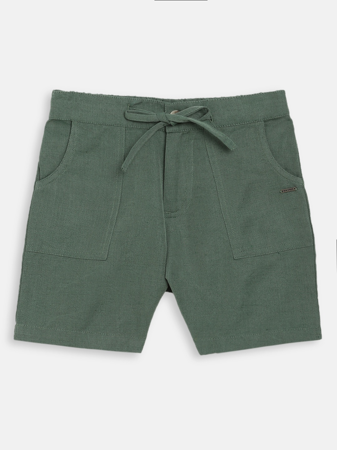 

Blue Giraffe Boys Olive Green Solid Regular Shorts
