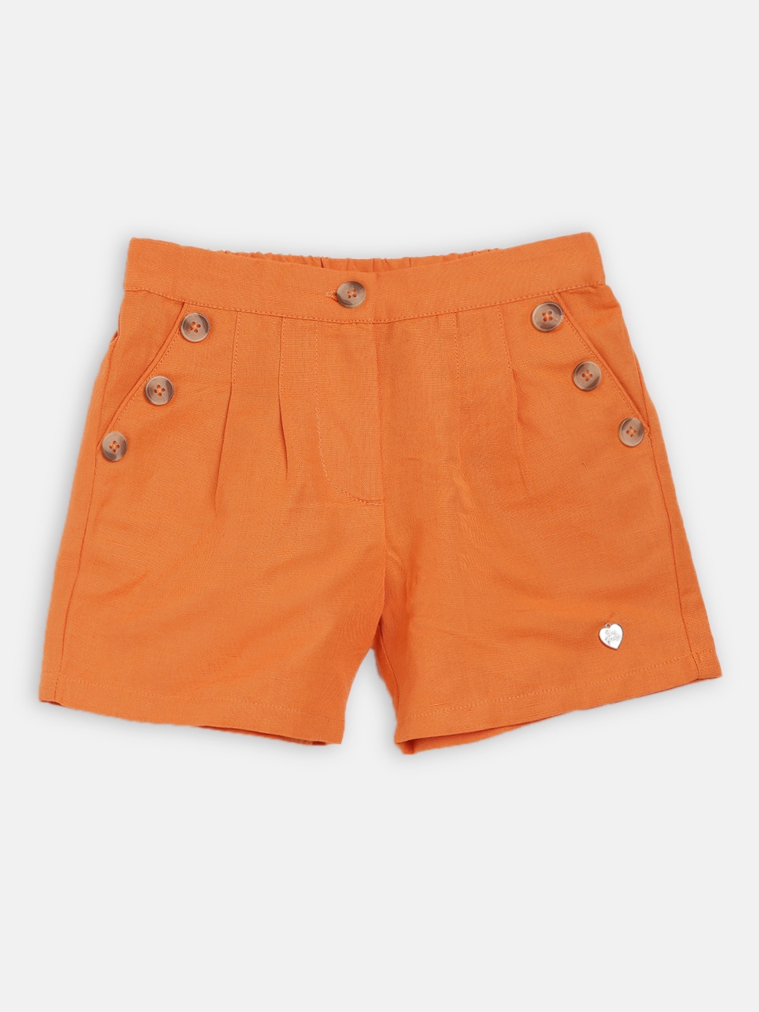 

Blue Giraffe Girls Orange Solid Regular Shorts