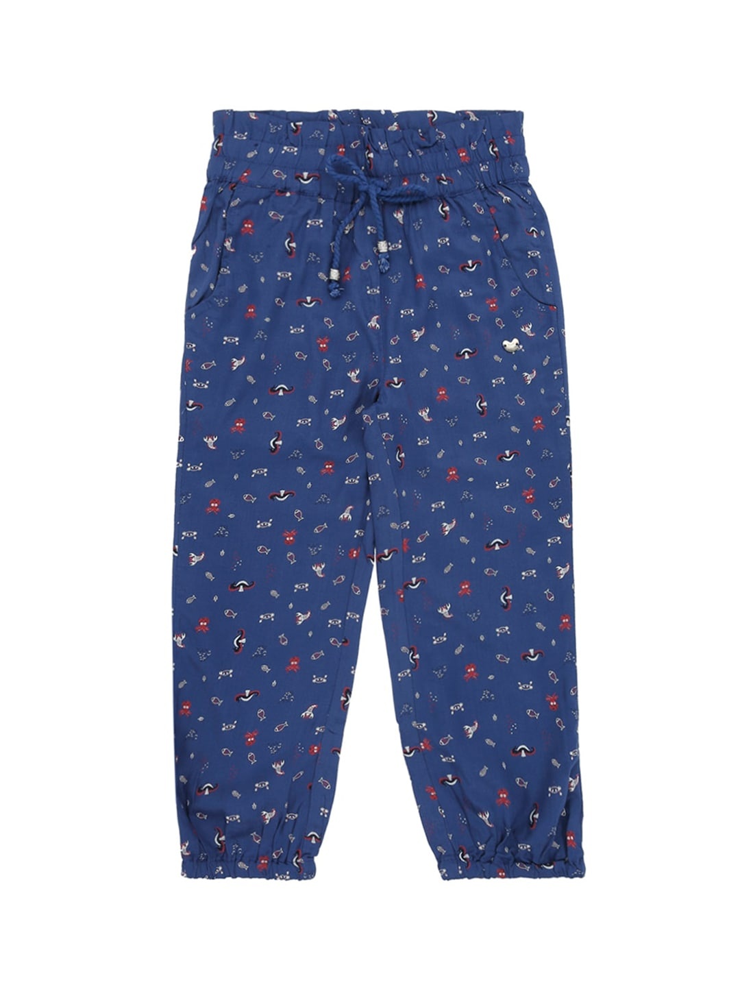 

Ed-a-Mamma Girls Navy Blue Printed Sustainable Harem Pants
