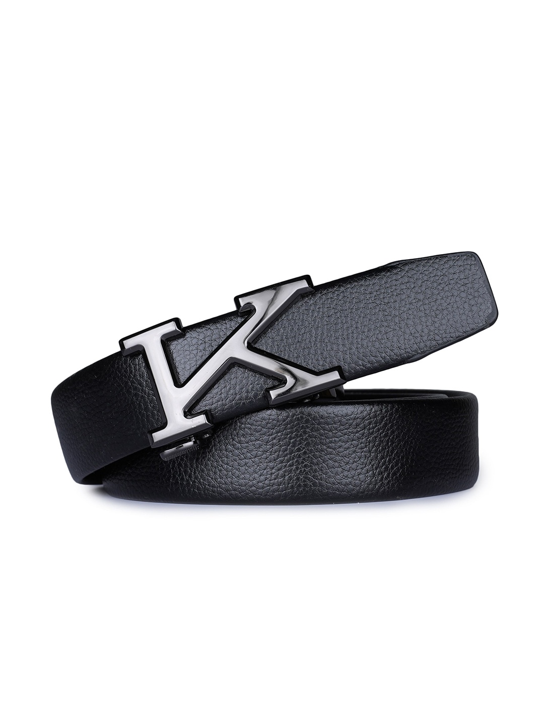 

Kastner Men Black Solid K Buckle Belt