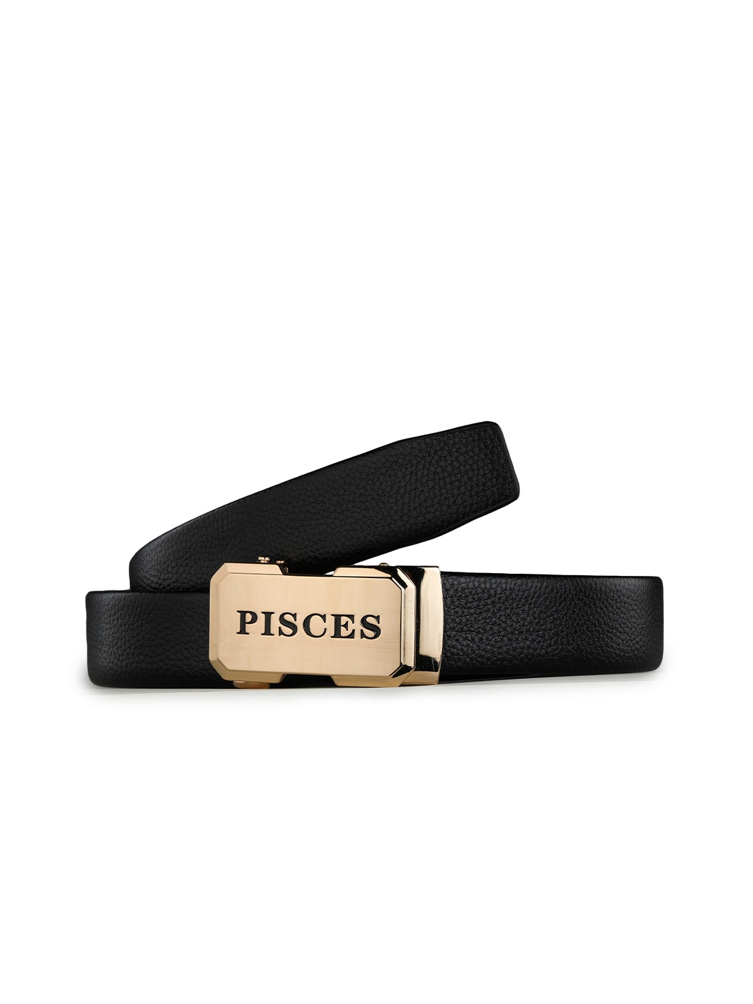 

Kastner Men Black Solid Pisces Buckle Belt