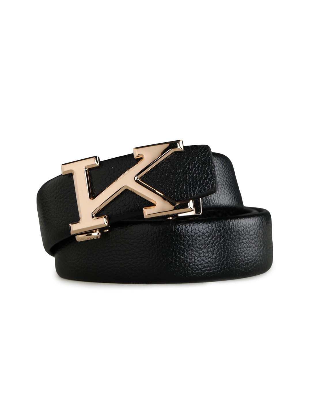 

Kastner Men Black Solid K Buckle Belt