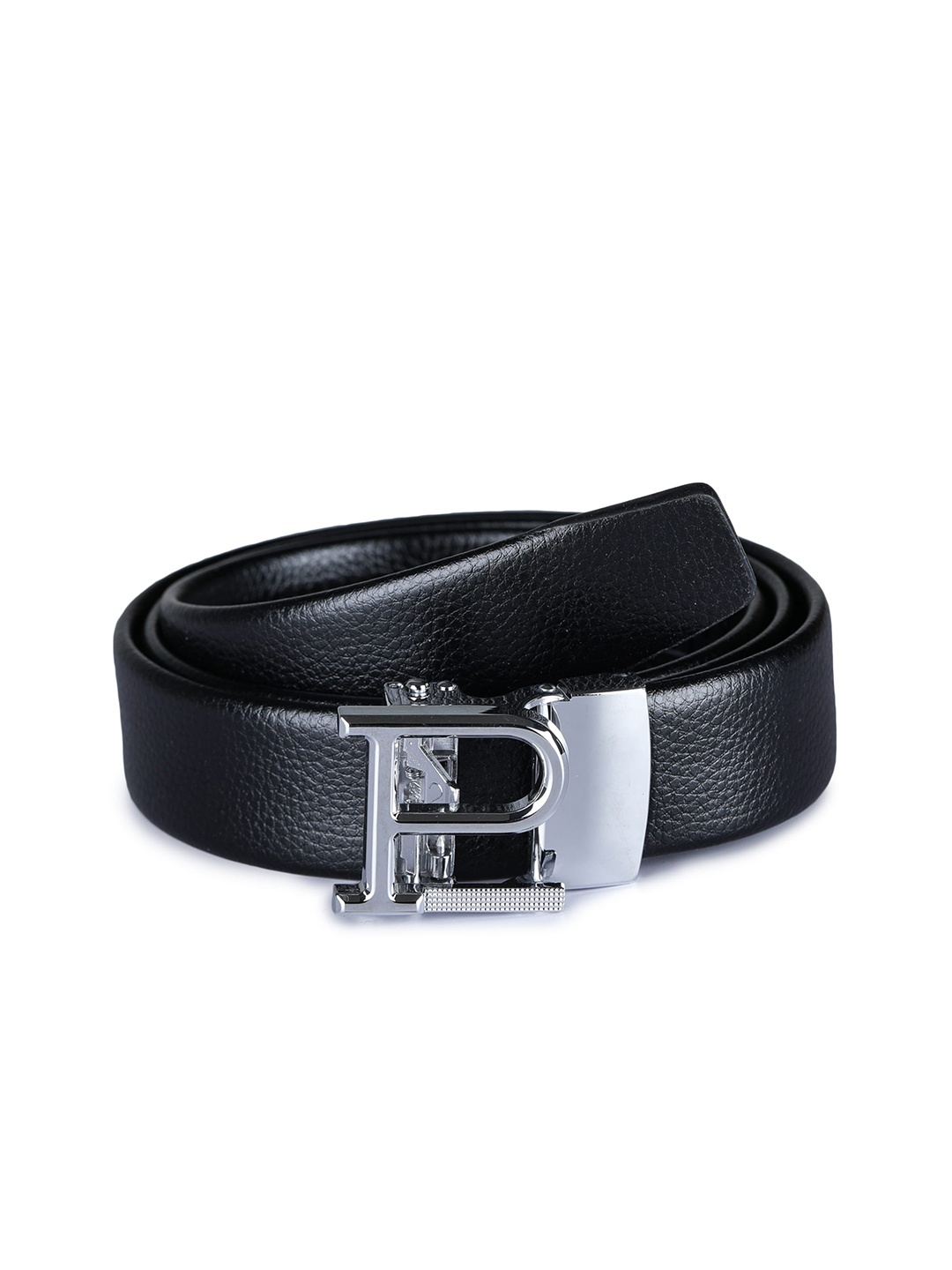 

Kastner Men Black Solid P Buckle Belt