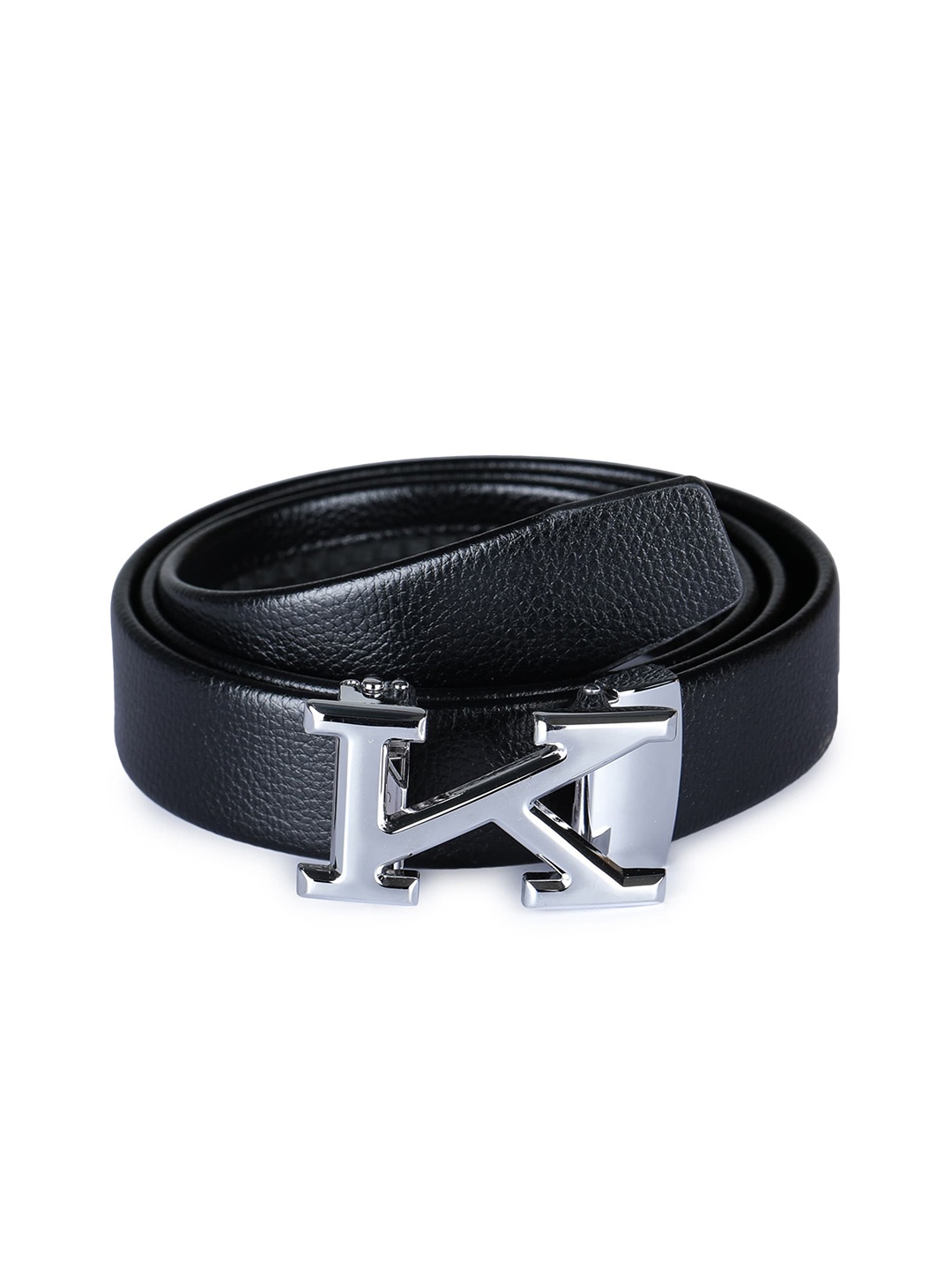 

Kastner Men Black Solid K Buckle Belt