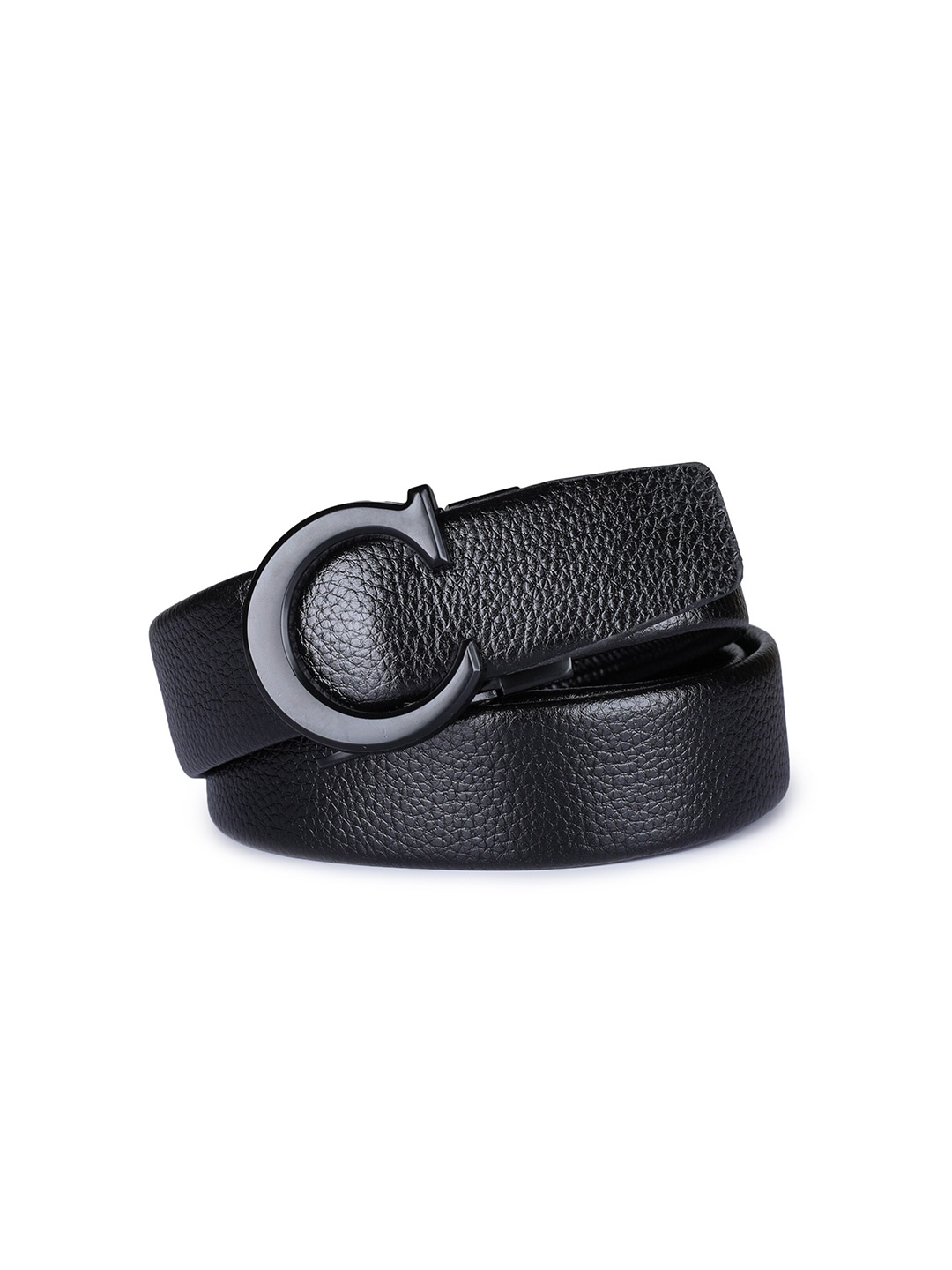 

Kastner Men Black Solid C Buckle Belt