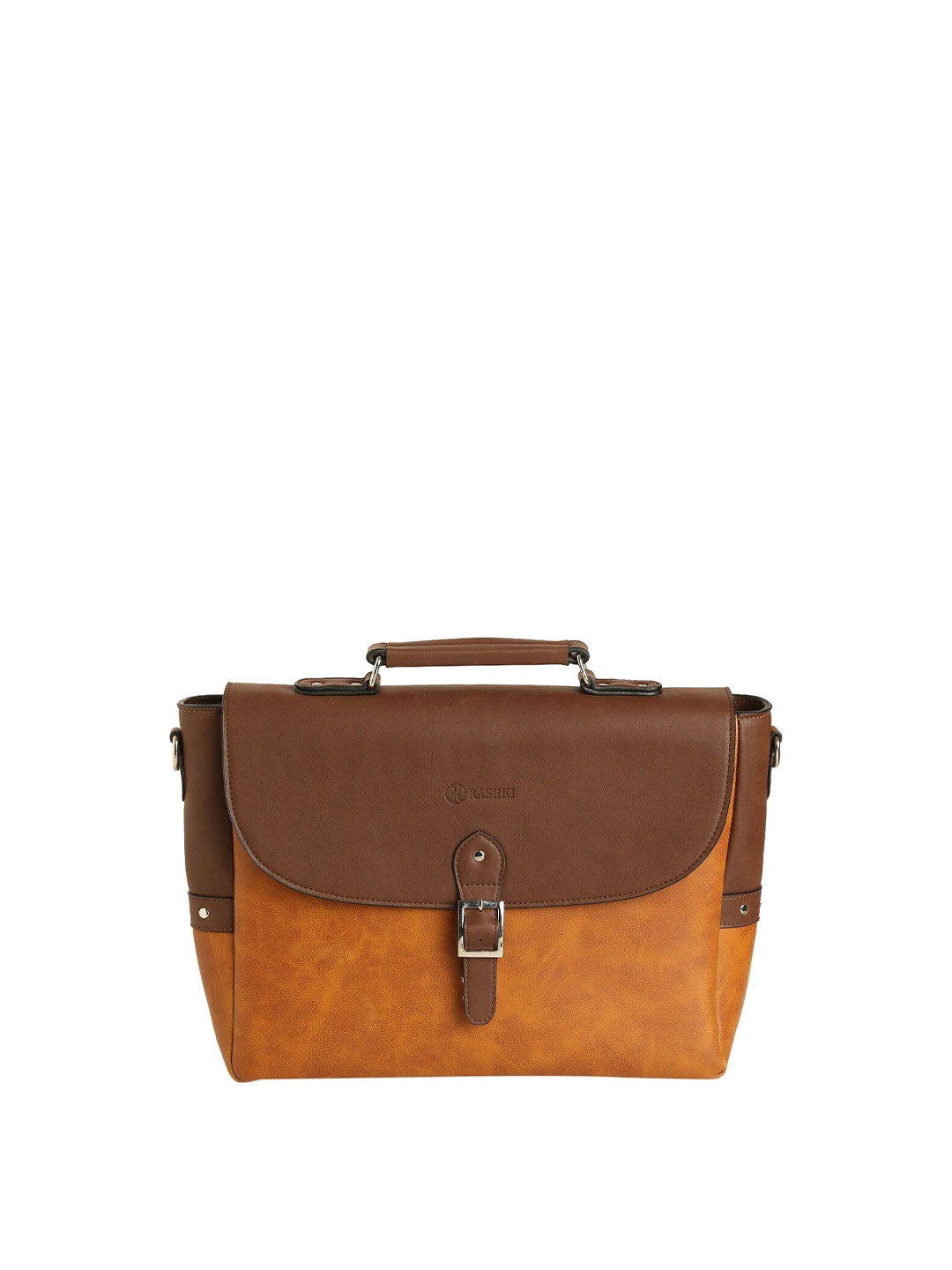 

RASHKI Men Tan Brown & Brown Colourblocked 14 Inch Laptop Bag